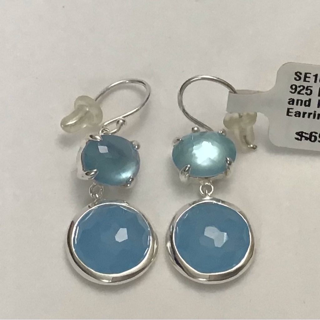 Ippolita Sterling Silver Rock Candy Oval And Round Blue Snowman Earrings Nwt